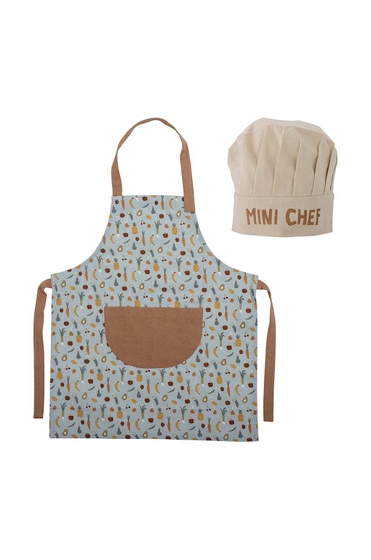 Bloomingville zestaw fartuch i czapka szefa kuchni dla dziecka Camil niebieski 82059619
