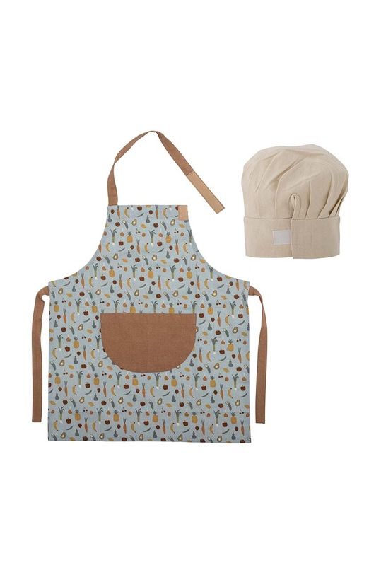 Bloomingville zestaw fartuch i czapka szefa kuchni dla dziecka Camil 82059619 niebieski AA00