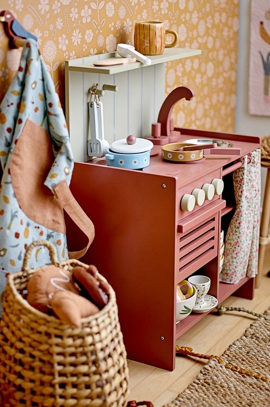 Kuchnia i bar Bloomingville zestaw fartuch i czapka szefa kuchni dla dziecka Camil 82059619 niebieski