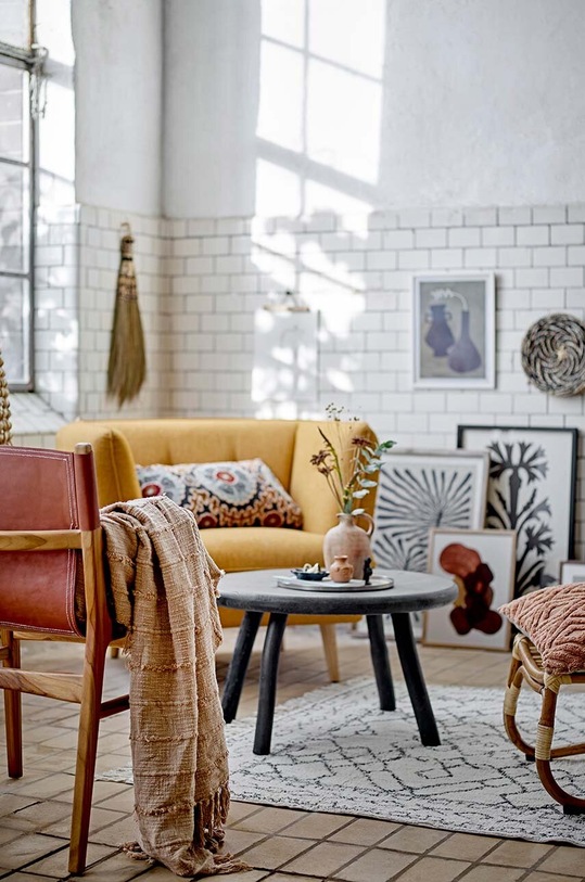 Декоративная подушка Bloomingville Barletta голубой 82059558