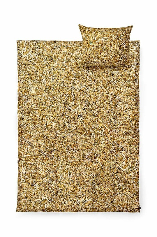 Хлопковый постельный комплект Foonka Słoma 140x200 / 70x80 см жёлтый 140x200.70x80.S