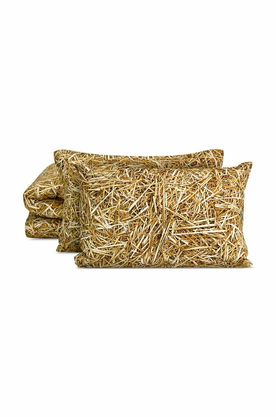 Хлопковый постельный комплект Foonka Słoma 200x200 / 70x80 см 200x200.70x80.S жёлтый AA00