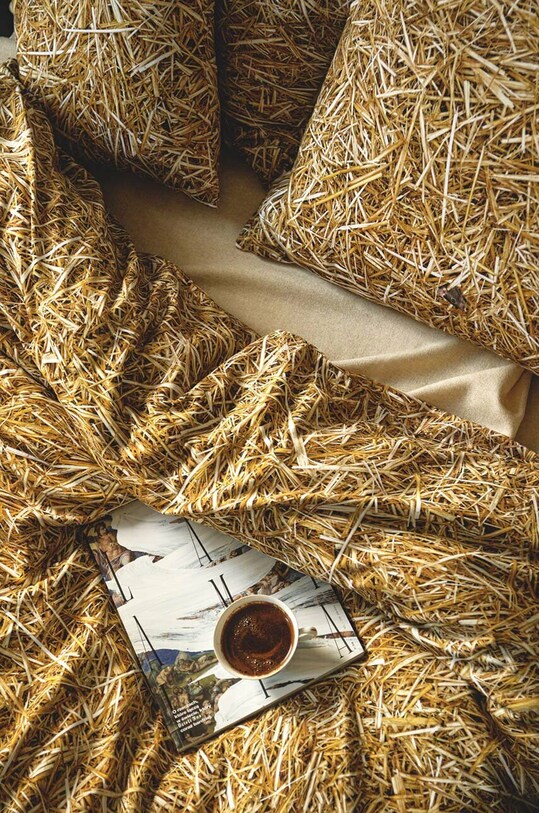 Σετ βαμβακερά κλινοσκεπάσματα Foonka Słoma 200x200 / 70x80 cm 200x200.70x80.S