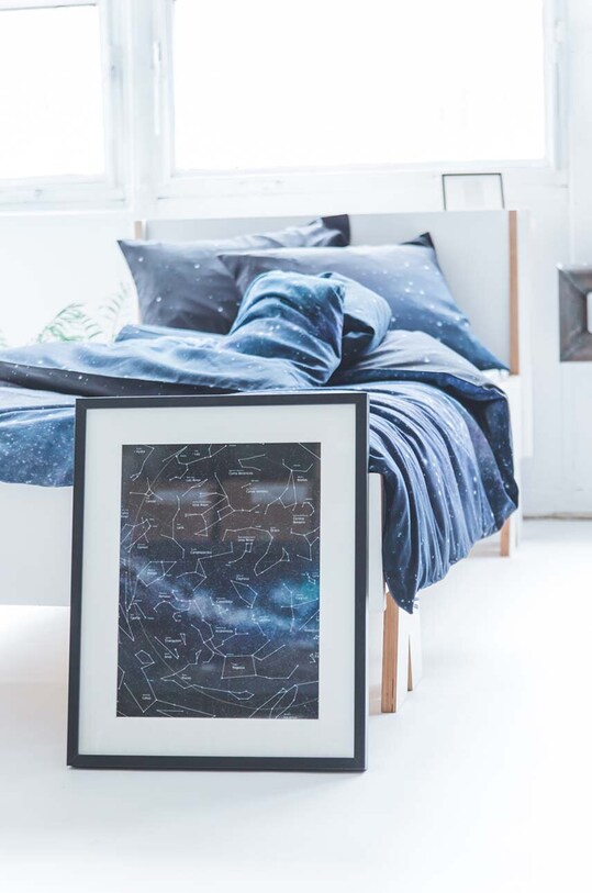 Komplet bombažne posteljnine Foonka Niebo Północne 140x200 / 70x80 cm 140x200.70x80.NS