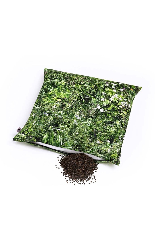 Foonka cuscino riempito con buccia di grano saraceno Alpejska Łąka 40x40 cm verde PG.40.AM