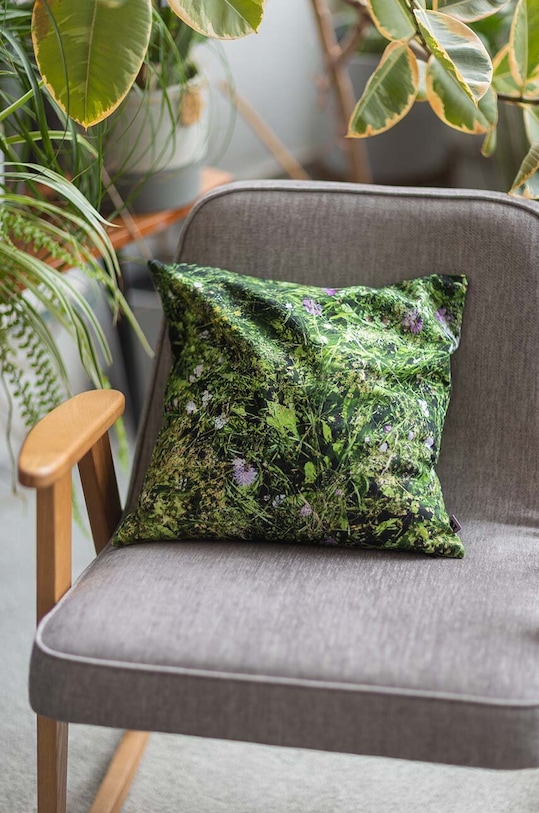 Foonka cuscino riempito con buccia di grano saraceno Alpejska Łąka 40x40 cm PG.40.AM verde