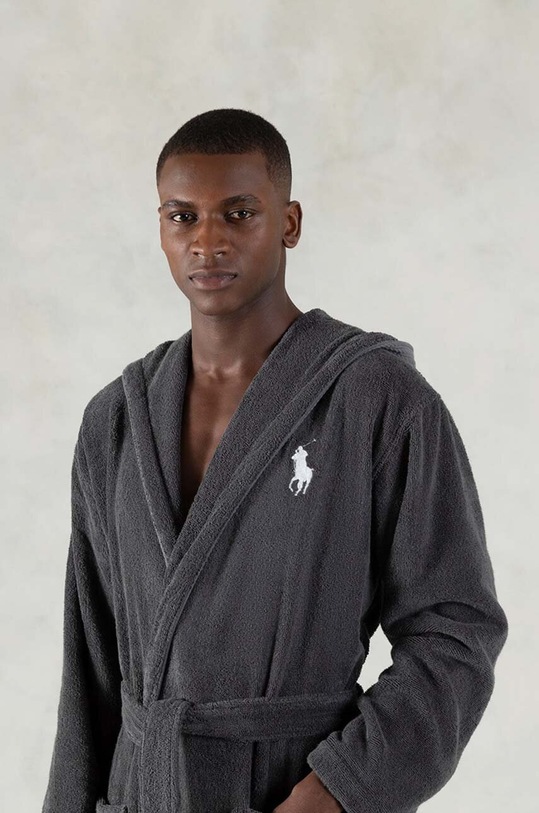 Polo Ralph Lauren szlafrok bawełniany Player 1007548 szary AA00