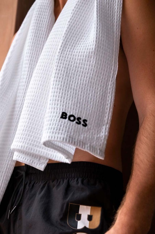 HUGO BOSS średni ręcznik bawełniany Waffle Handtowel 50 x 100 cm biały 1027752