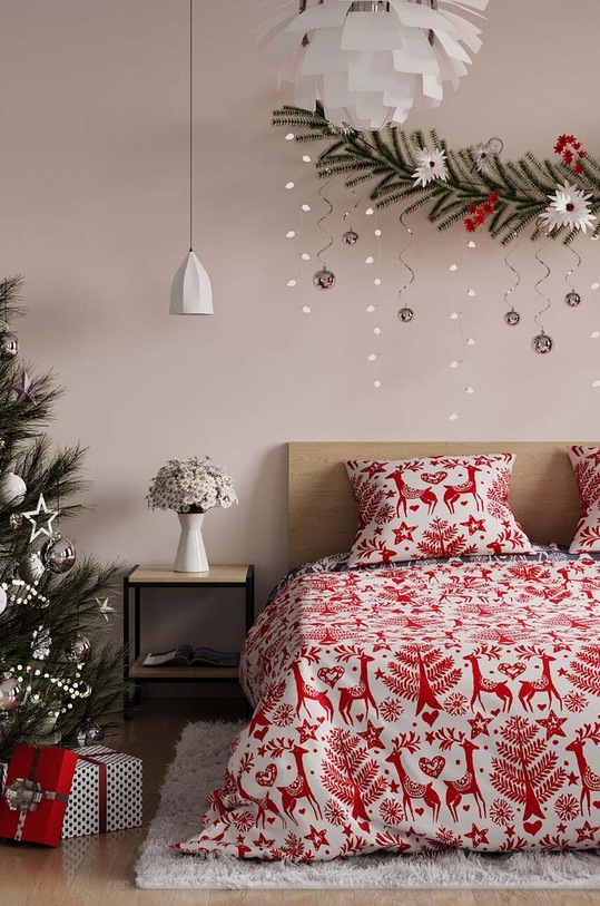 Dnevni boravak i spavaća soba Komplet pamučne posteljine 200x220/80x80 cm 4251838536599 bijela