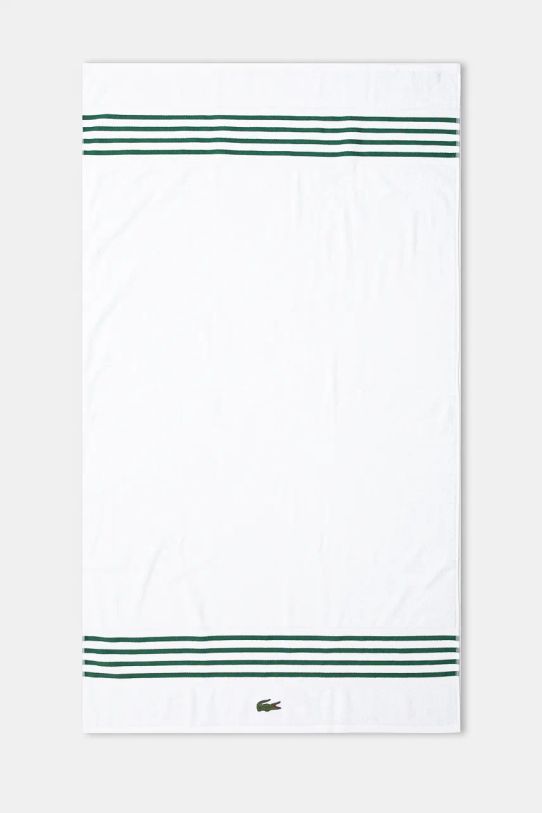 Lacoste ręcznik bawełniany L Courtline Vert 90 x 150 cm biały 1044332