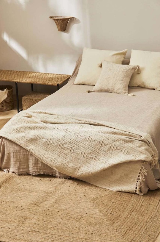 Bavlněný pléd Calma House Chicago 120 x 180 cm béžová CHICAGO.120P.CRU