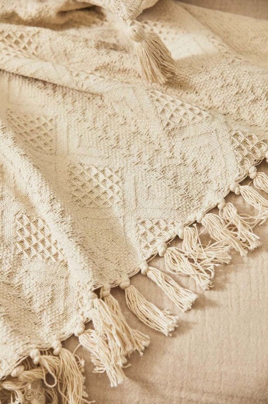 Obývací pokoj a ložnice Bavlněný pléd Calma House Chicago 120 x 180 cm CHICAGO.120P.CRU béžová