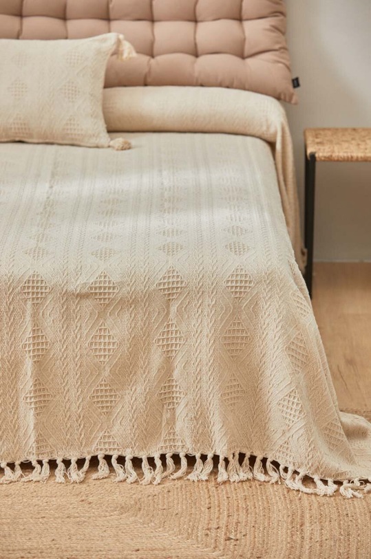 Living și dormitor Calma House cuvertură de pat din bumbac Chicago 240 x 260 cm CHICAGO.240.CRU bej