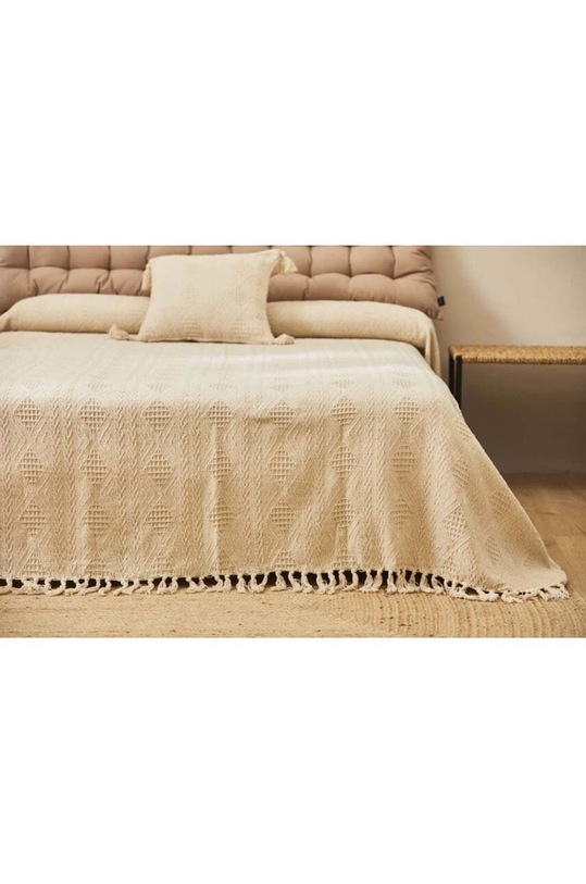 Calma House cuvertură de pat din bumbac Chicago 240 x 260 cm CHICAGO.240.CRU bej