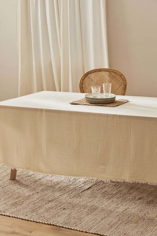 Kuchnia i bar Calma House obrus bawełniany Layer 160 x 160 cm LAYER.160.CRU beżowy