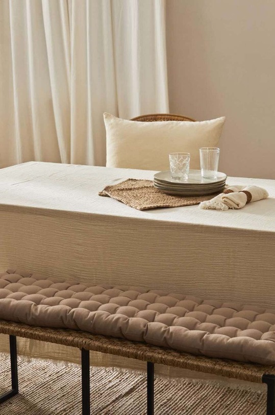 Calma House obrus bawełniany Layer 160 x 160 cm LAYER.160.CRU beżowy