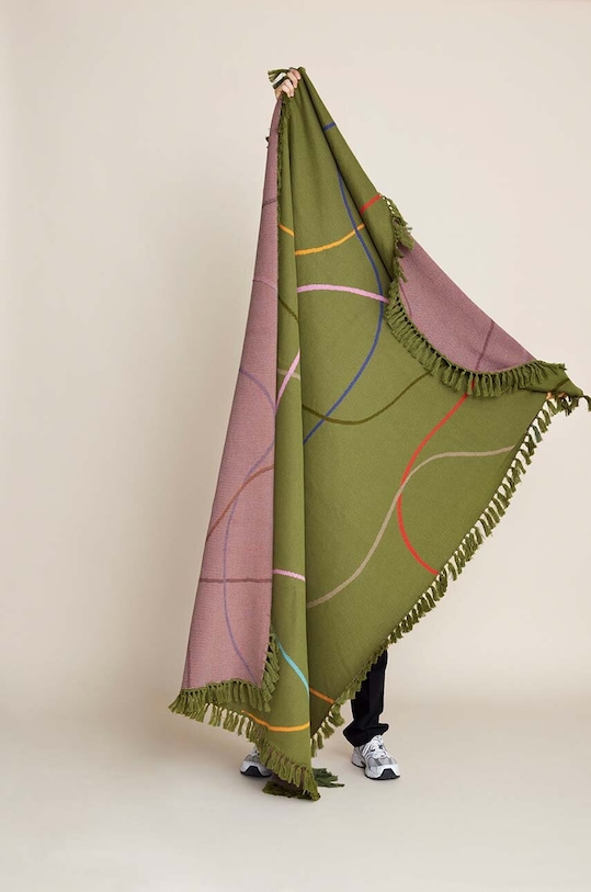 Obývacia izba a spálňa Bavlnený prehoz Hübsch Outline 140 x 200 cm 221604 viacfarebná