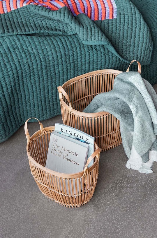 Living și dormitor Hübsch cuvertură de pat din bumbac Twist 260 x 260 cm 701601 multicolor