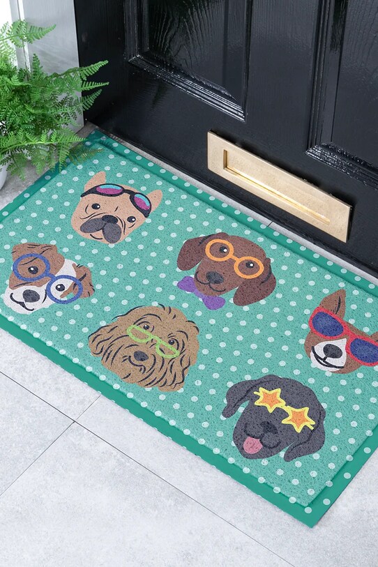 Artsy Doormats wycieraczka Dogs on Polka Dots DMW.DOGSHEADSPOLKA.7040 multicolor AA00
