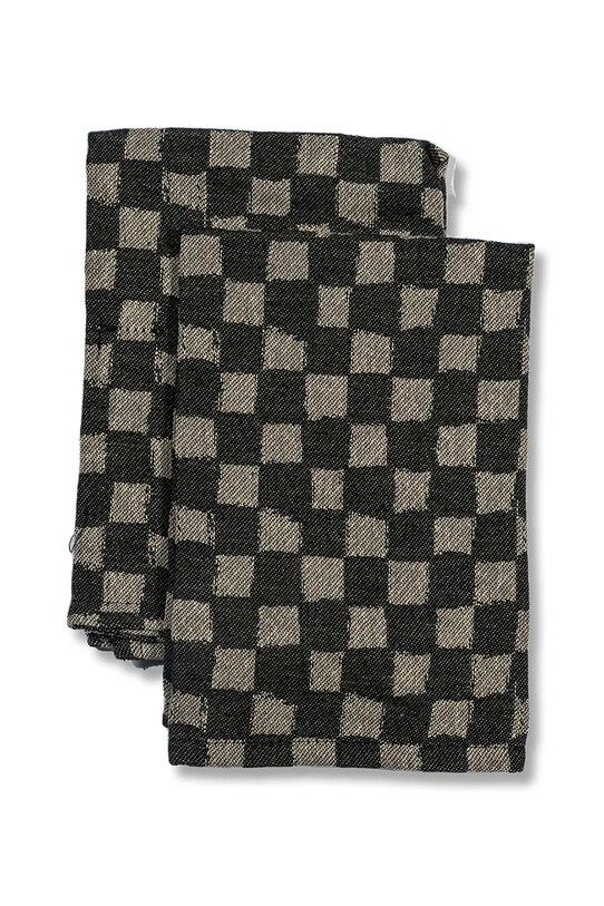 Byon zestaw serwetek bawełnianych Checki 2-pack czarny 5219800501