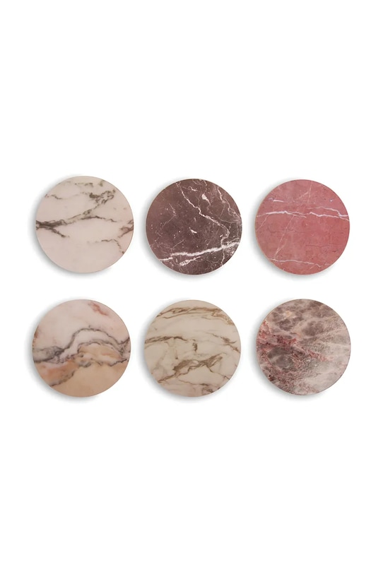&k amsterdam zestaw podstawek pod szklanki marble set 6-pack multicolor 1556.01