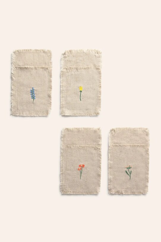 Set navlaka za pribor za jelo Calma House 21x8 cm 4-pack bež SPRING.21.CRU