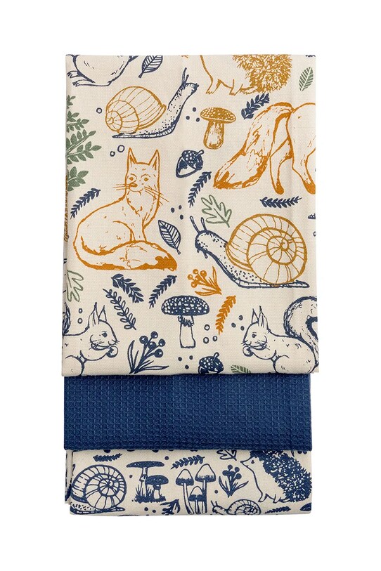 Price & Kensington zestaw ściereczek kuchennych Woodland 3-pack granatowy 0059.756