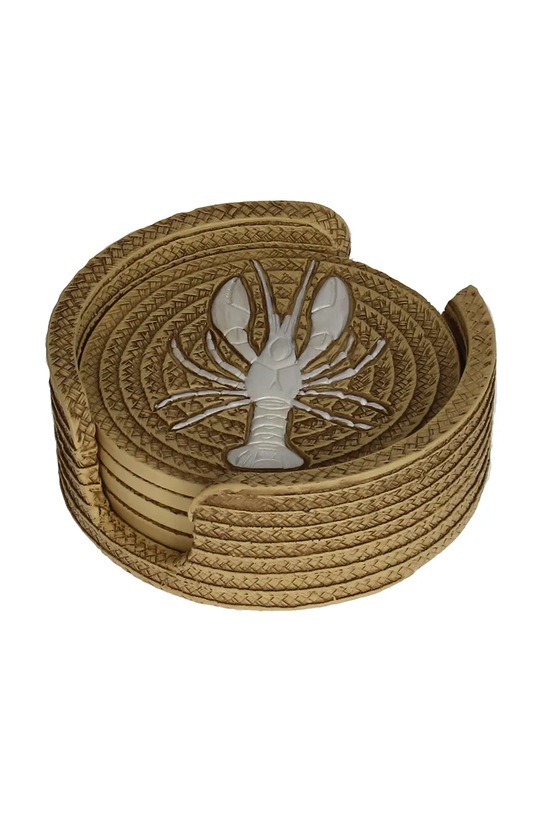 Sada podložiek pod poháre home & lifestyle Lobster 4,5 x 11,5 x 11,5 cm 4-pak hnedá KAL.7920