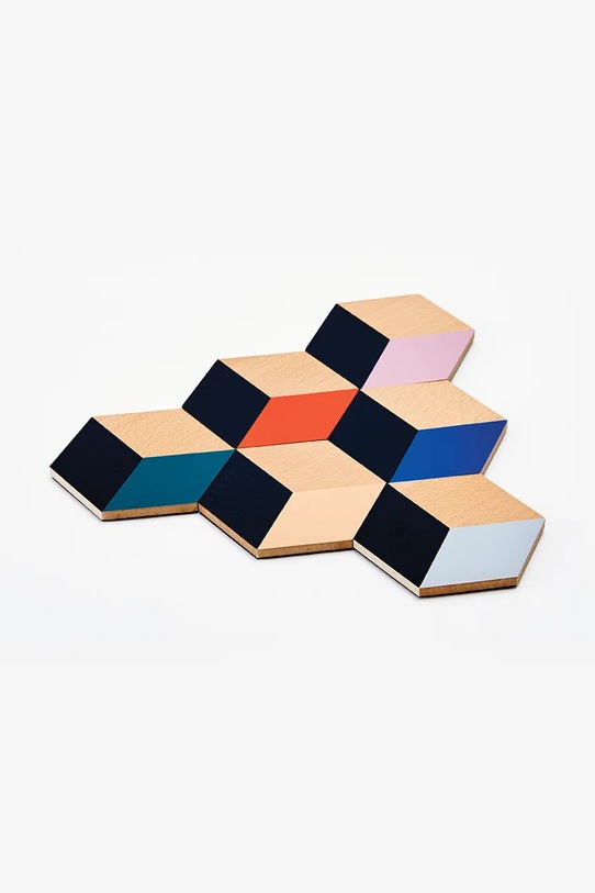 Kuchnia i bar Areaware zestaw podkładek na stół Table Tiles 6-pack BOTTMS multicolor