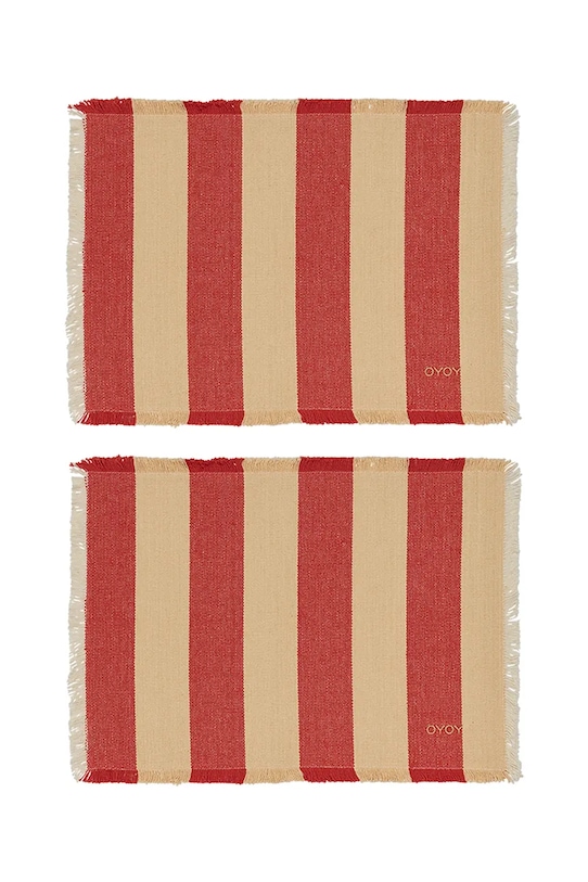 OYOY podkładka pod talerz bawełniana Toppu 48 x 36 cm 2-pack czerwony L401964