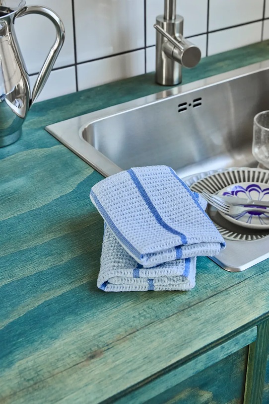 Kuchyň a bar Sada kuchyňských utěrek House Doctor HDRena 30 x 30 cm 2-pack 900001298 modrá