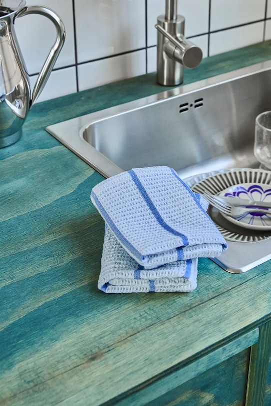 Kuchyň a bar Sada kuchyňských utěrek House Doctor HDRena 30 x 30 cm 2-pack 900001298 modrá