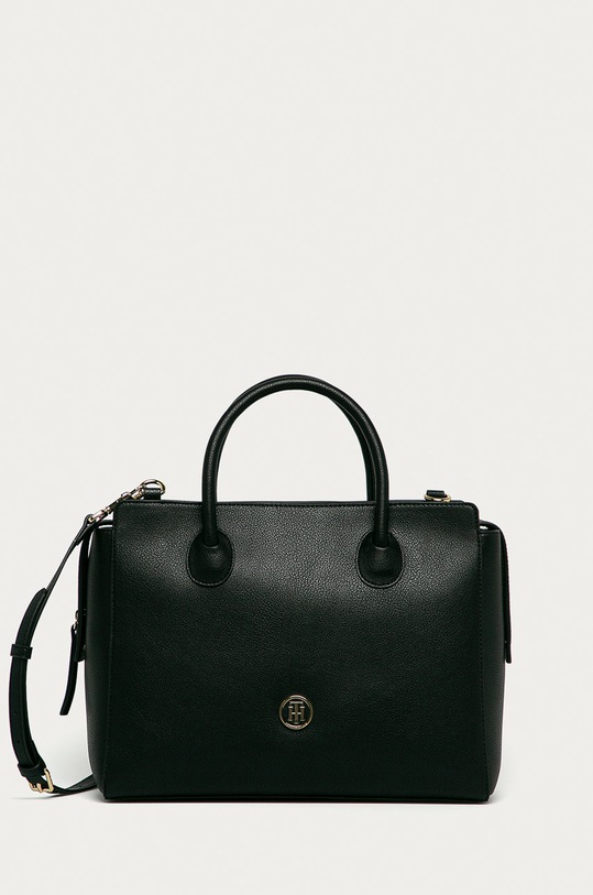 Tommy Hilfiger - Torebka CHARMING TOMMY SATCH mieści A4 czarny AW0AW08602