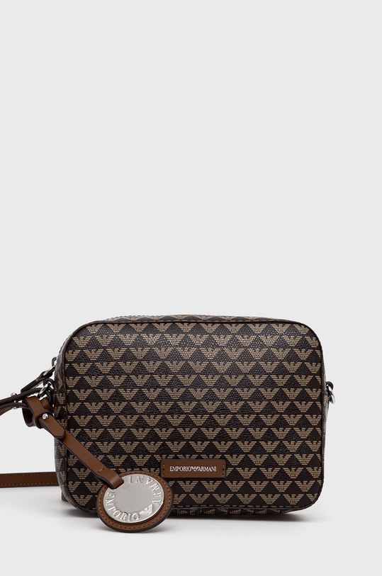 Kožená kabelka Emporio Armani vzorovaný hnědá Y3B134.YFG5E.NOS