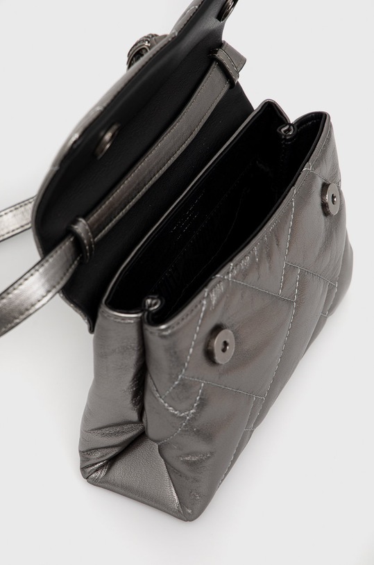 Kožená kabelka Kurt Geiger London 8690564109 stříbrná