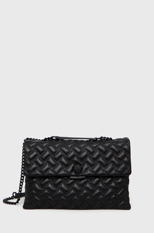 Шкіряна сумочка Kurt Geiger London лицьова шкіра чорний 7386000109