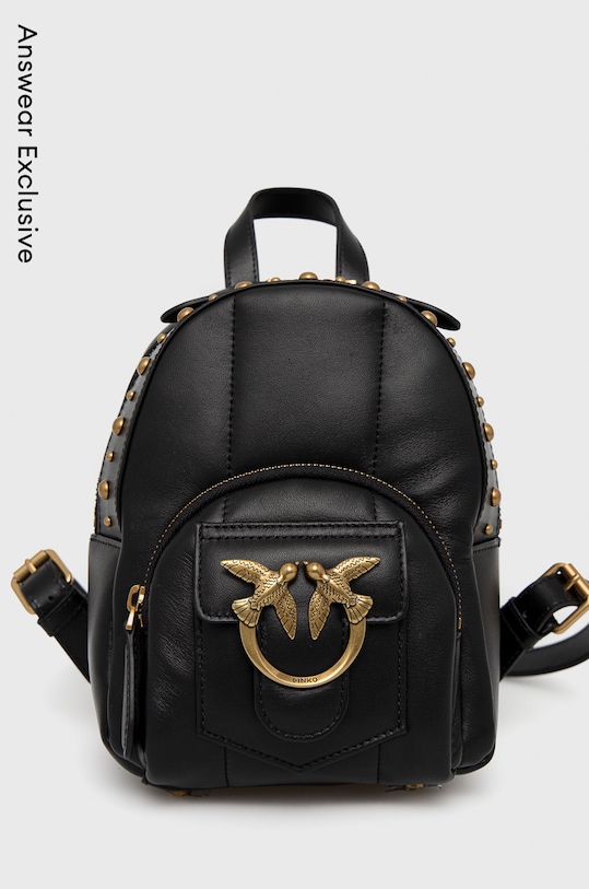 Pinko ghiozdan de piele nu incape in A4 negru 1P22YZ.Y7QE