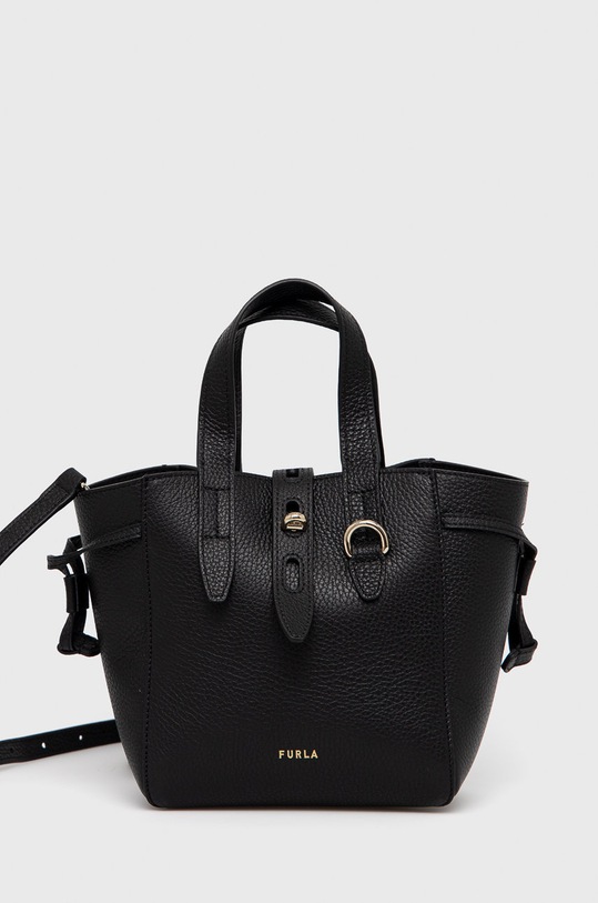 Kožená kabelka Furla přírodní kůže černá BASRFUA.HSF000.O6000.