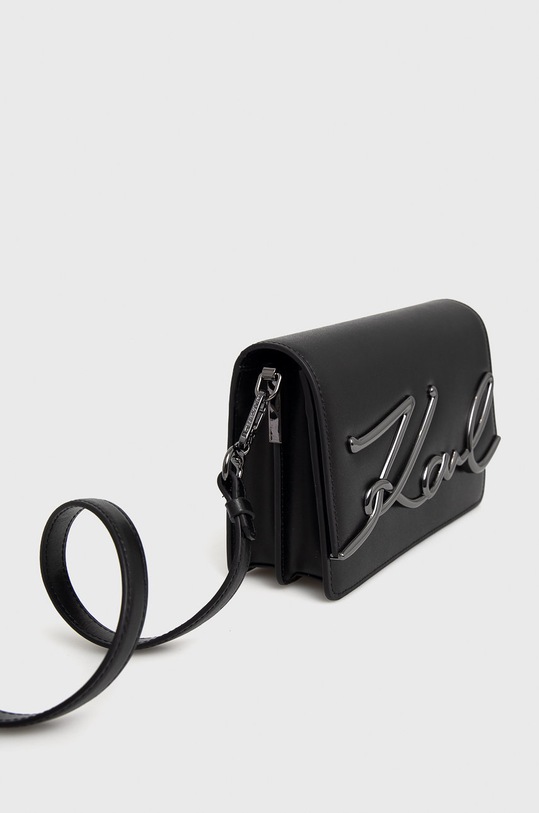 Karl Lagerfeld torebka skórzana 225W3040 nie mieści A4 czarny 225W3040