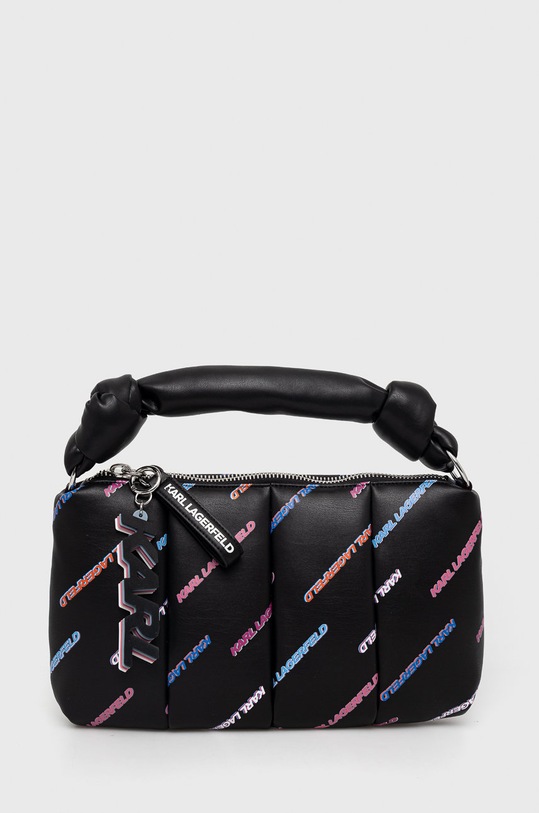 Δερμάτινη τσάντα Karl Lagerfeld λείο δέρμα μαύρο 225W3058