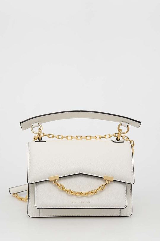Karl Lagerfeld poseta de piele uni alb 225W3081