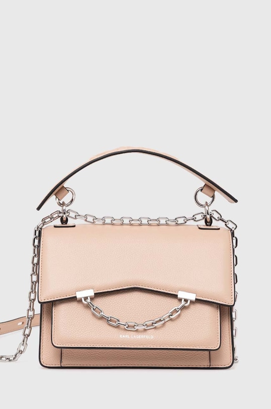 Шкіряна сумочка Karl Lagerfeld лицьова шкіра рожевий 225W3081