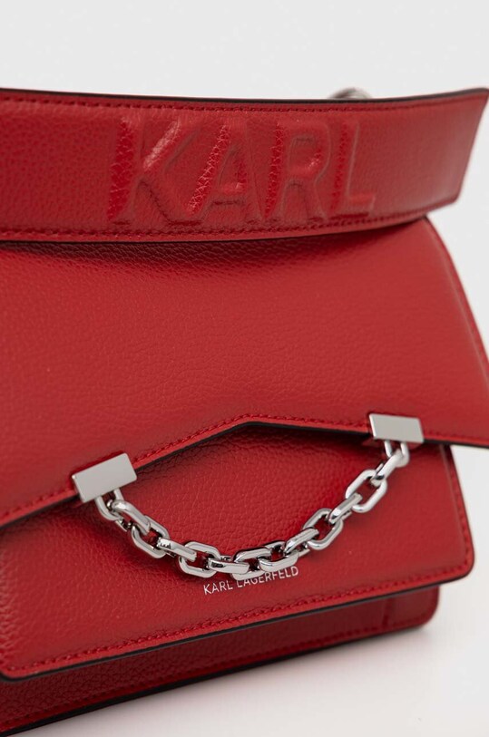 Кожена чанта Karl Lagerfeld червен 225W3081