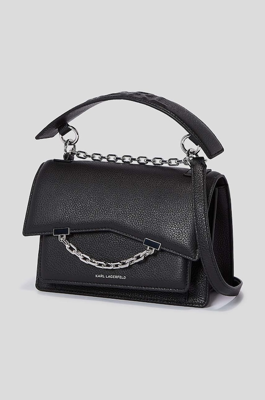Кожена чанта Karl Lagerfeld черен 225W3081