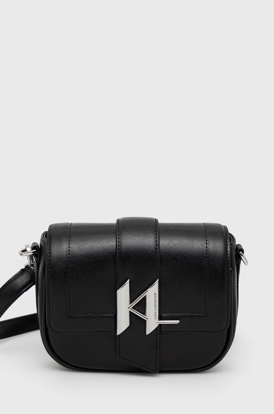 Kožená kabelka Karl Lagerfeld přírodní kůže černá 225W3086