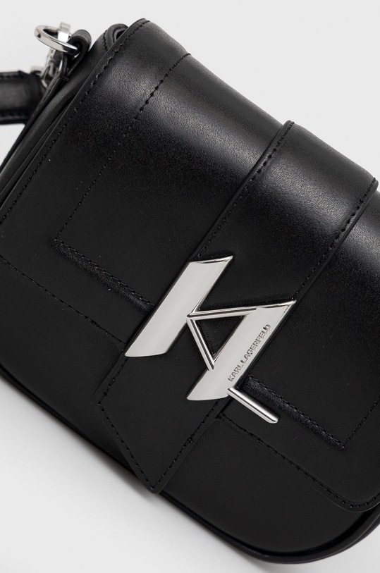 Kožená kabelka Karl Lagerfeld černá 225W3086