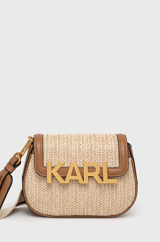 Τσάντα Karl Lagerfeld λείο δέρμα μπεζ 225W3109