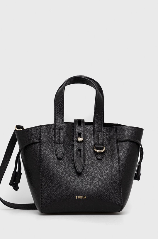 Kožená kabelka Furla přírodní kůže černá BASRFUA.HSF000O6000.