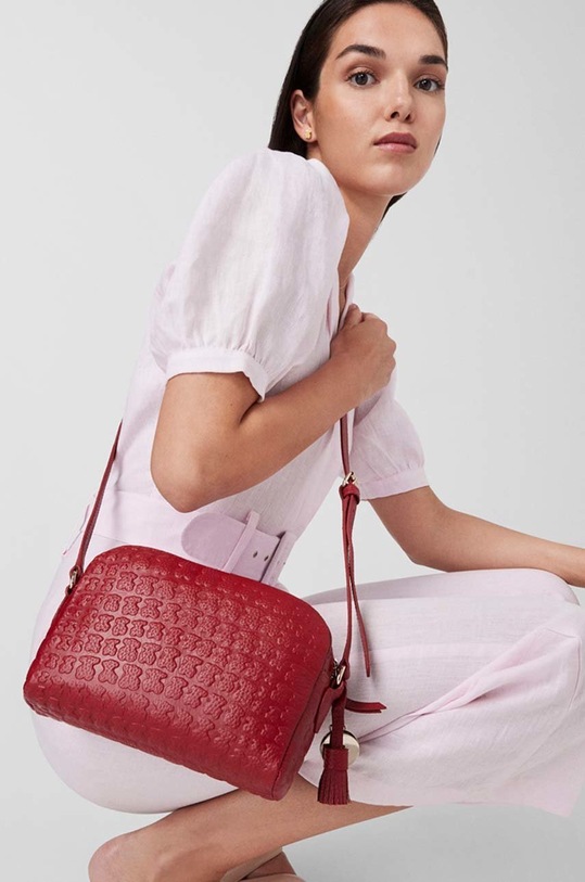 Kožená kabelka Tous Sherton Bandolera 2000839117 červená