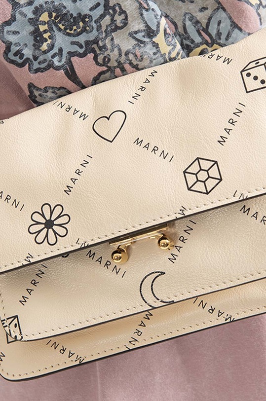 Kožená kabelka Marni MUMP0004U1.P4599.Z542N béžová